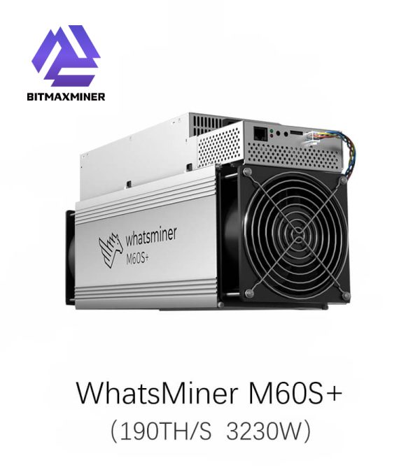 MicroBT WhatsMiner M60S+ 190T 3230W BTC Miner Bitcoin Mining Air Cooling